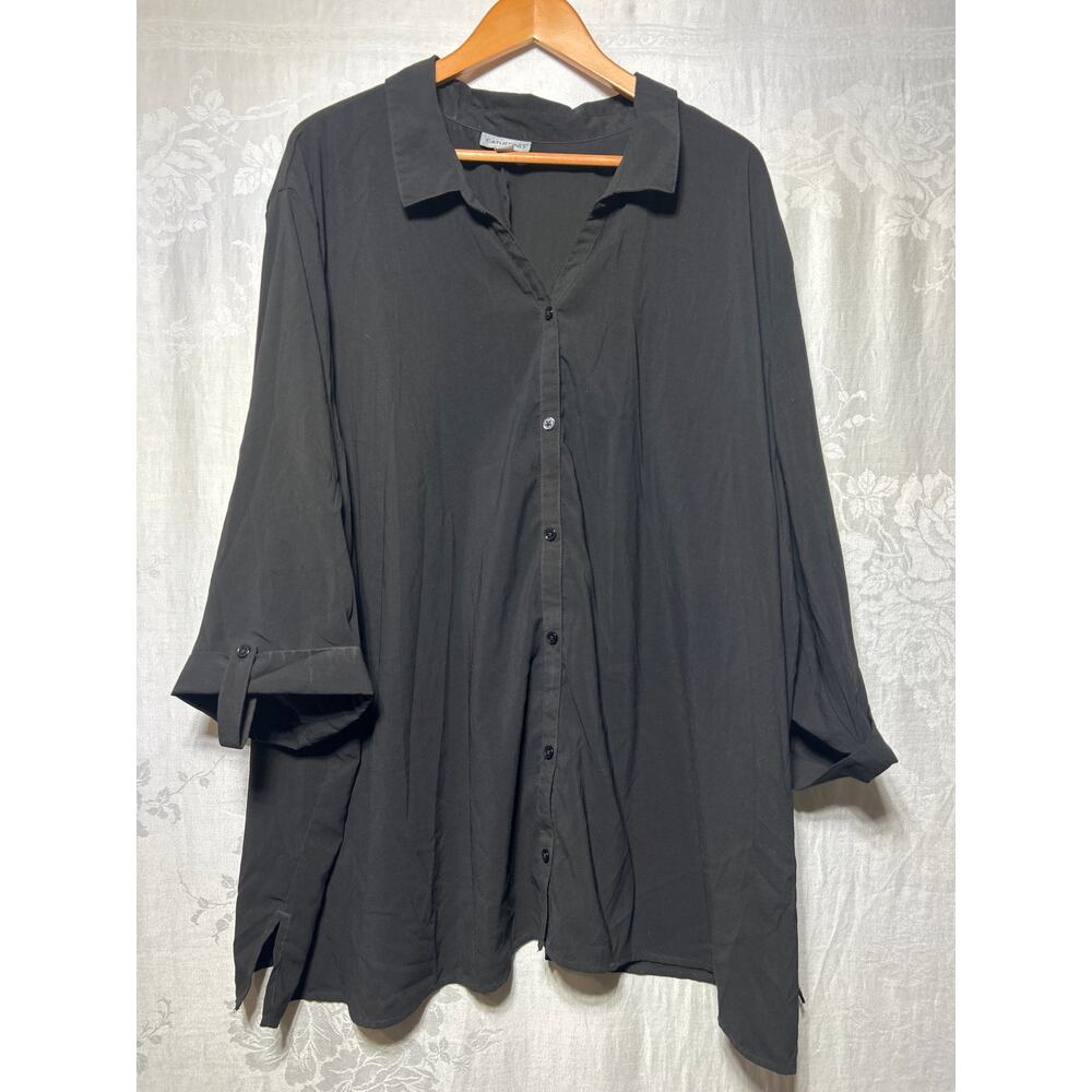 Catherines Button Up 5X Black Lot of 2 3/4 Sleeve Classic Business Casual - Picture 11 of 13